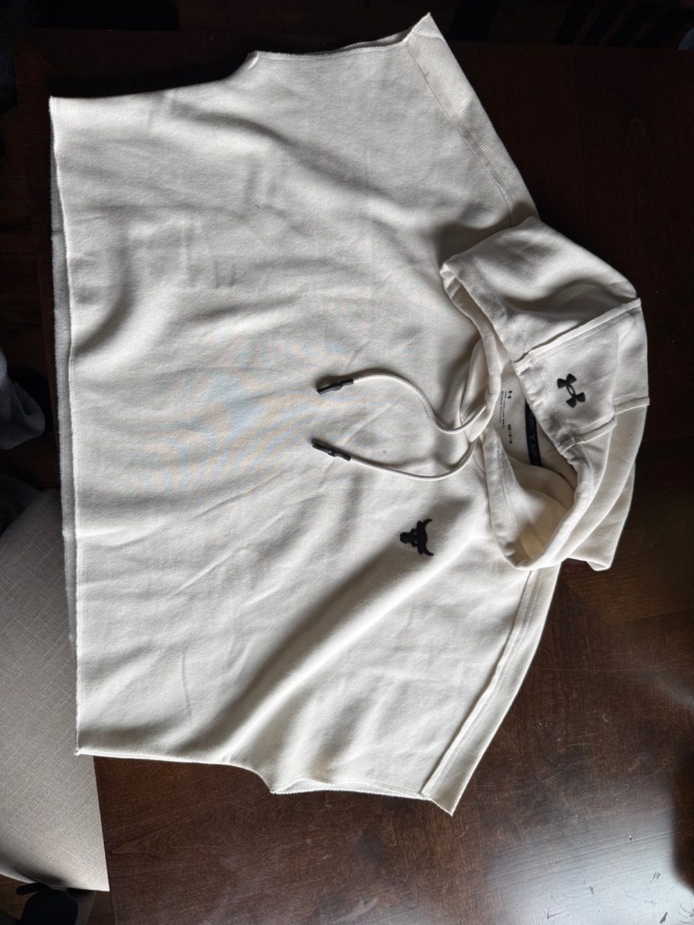 Under Armour woman’s Cream Pullover Hoodie with Black Logo